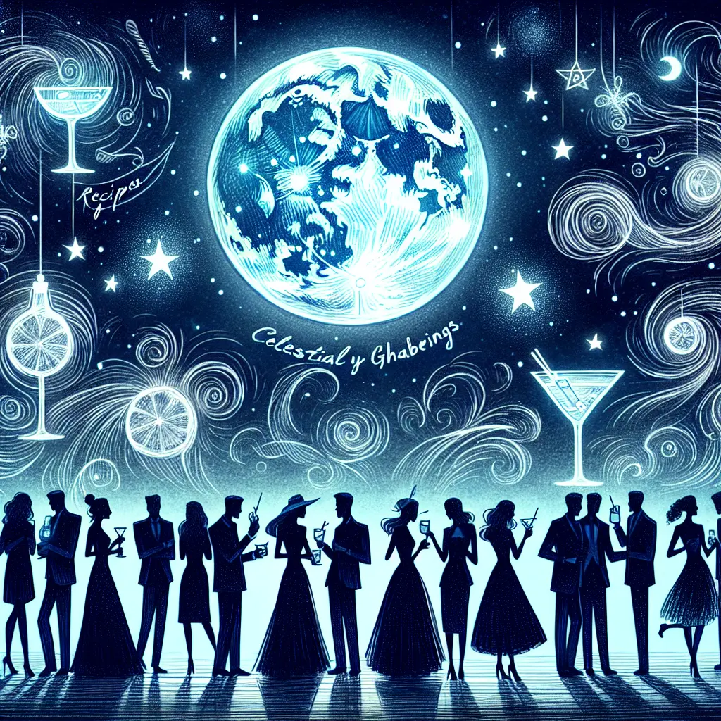 Representation of Blue Moon Cocktail Recipes for Celestial Gatherings