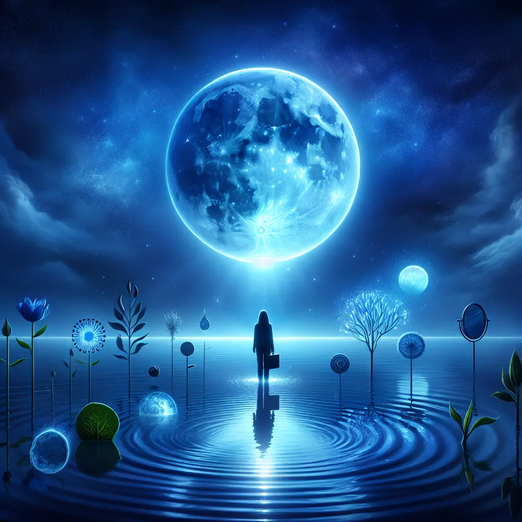 Representation of Blue Moon Rituals for Personal Reflection and Growth