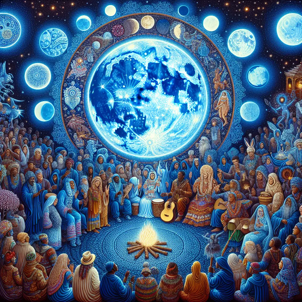 Representation of Blue Moon Folklore and Cultural Significance