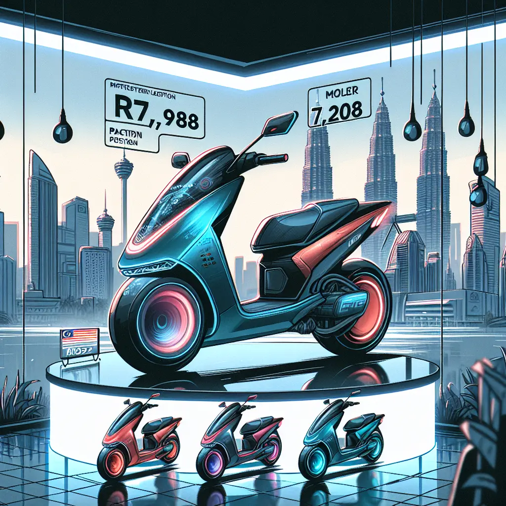 Representation of 2025 QJMotor AX200S scooter launched in Malaysia at RM7,988 with three colour options