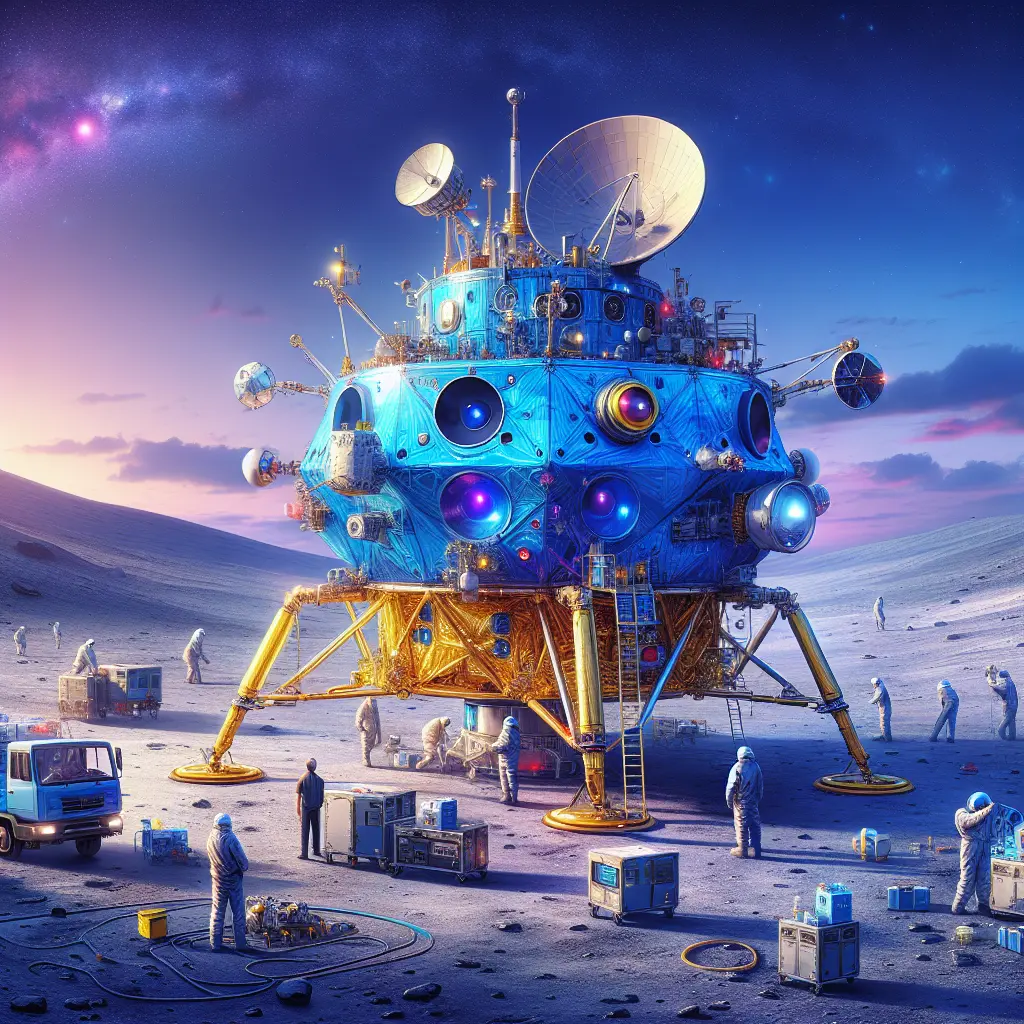 Representation of Firefly Blue Ghost 1 Lander to Launch Tomorrow with Advanced Lunar Science Gear