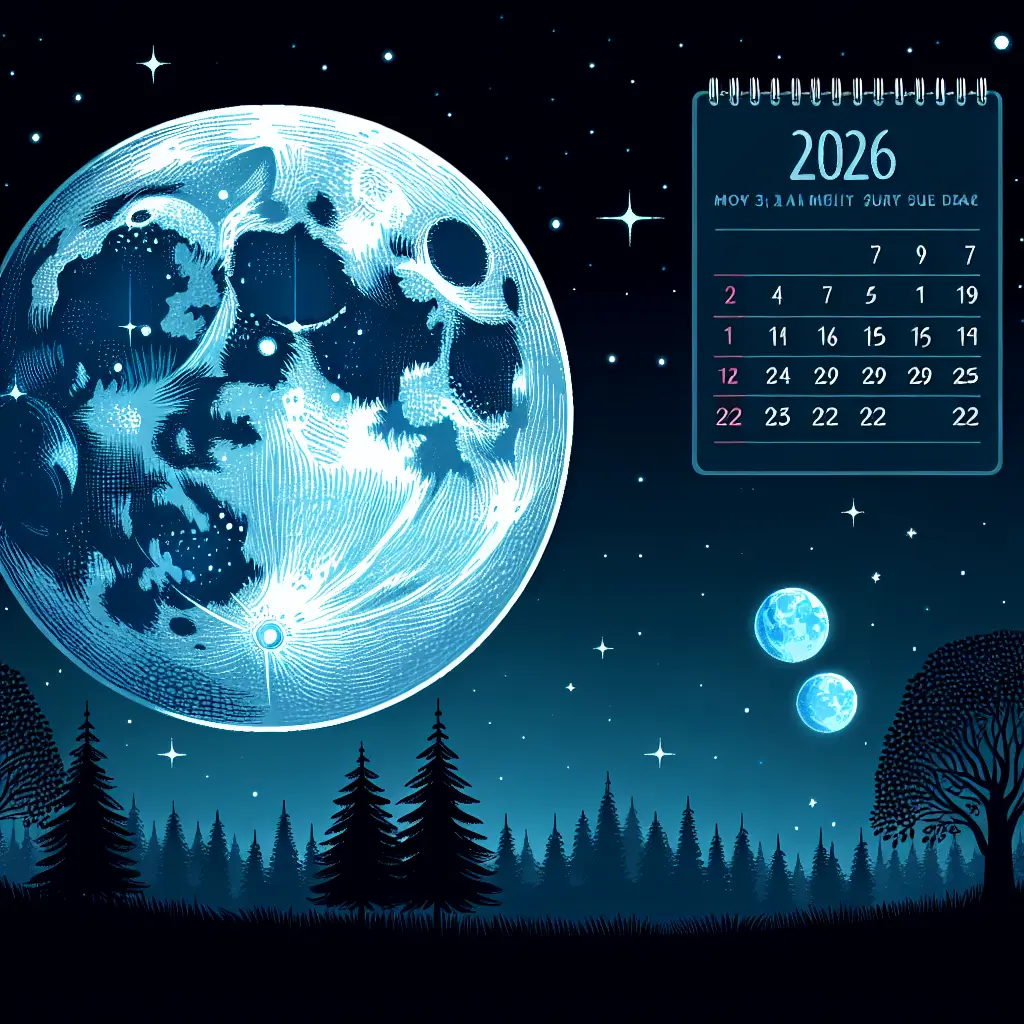 Representation of Next Blue Moon to Appear on May 31, 2026
