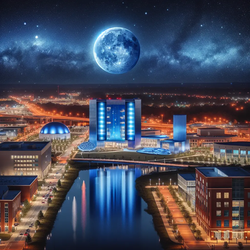 Representation of Super Blue Moon Illuminates Huntsville Near NASA Marshall